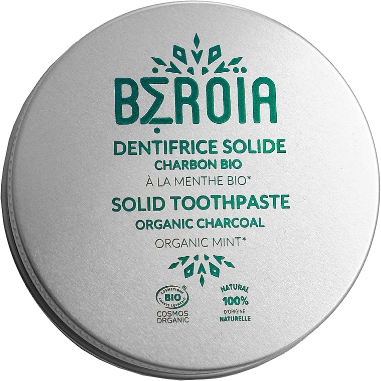 Pasta do zębów z węglem organicznym - Beroia Solid Toothpaste Organic Charcoal — Zdjęcie N1