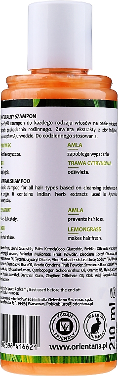 Ajurwedyjski szampon do włosów Imbir i trawa cytrynowa - Orientana — Zdjęcie N2