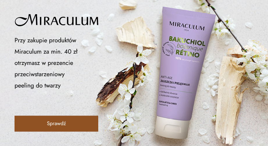 Przy zakupie produktów Miraculum za min. 40 zł otrzymasz w prezencie przeciwstarzeniowy peeling do twarzy.