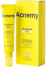 Aktywny krem przeciwsłoneczny do skóry ze skłonnością do trądziku - Acnemy Zitcontrol SPF 50 Treatment For Acne-Prone Skin — Zdjęcie N1
