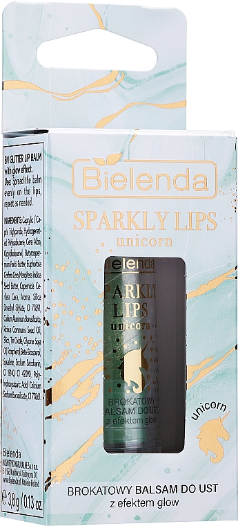 Brokatowy balsam do ust - Bielenda Sparkly Lips Unicorn — Zdjęcie N1