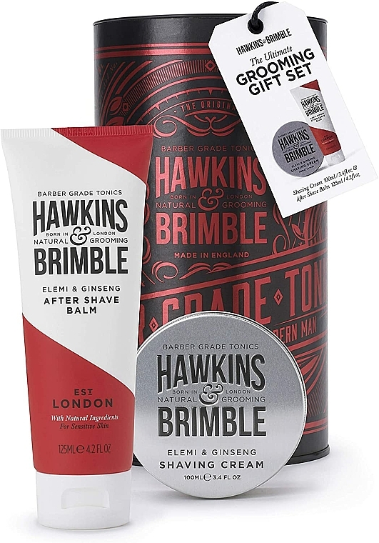 Zestaw - Hawkins & Brimble Grooming Gift Set (shaving/cr/100ml + ash/balm/125ml) — Zdjęcie N1