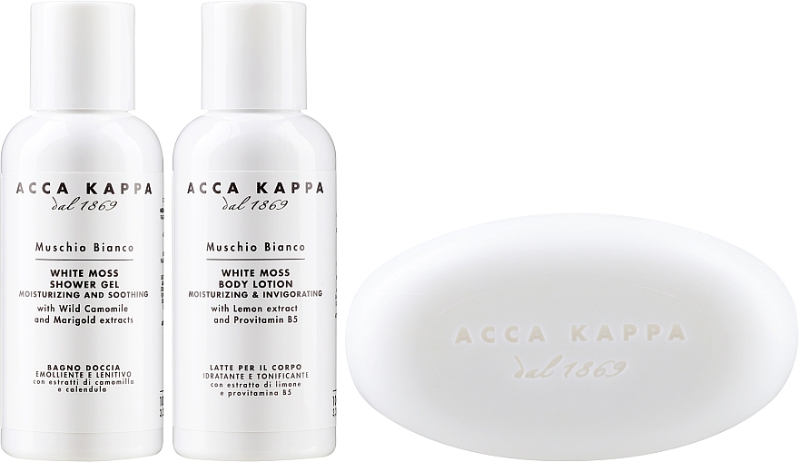 Zestaw - Acca Kappa White Moss (sh/gel/100ml + b/lot/100ml + soap/150g) — Zdjęcie N2