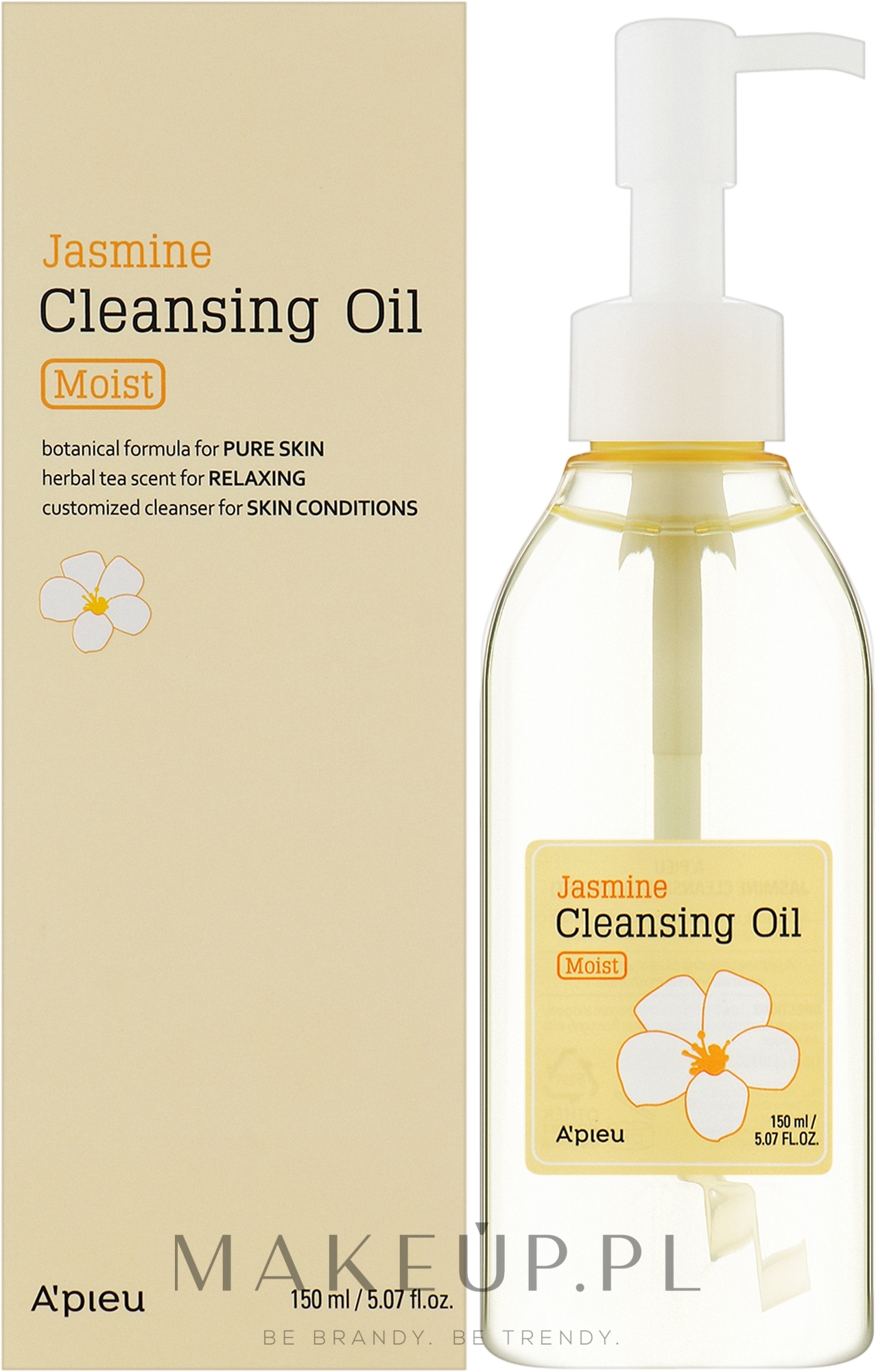 Nawilżający olejek do mycia twarzy - A'pieu Jasmine Cleansing Oil — Zdjęcie 150 ml