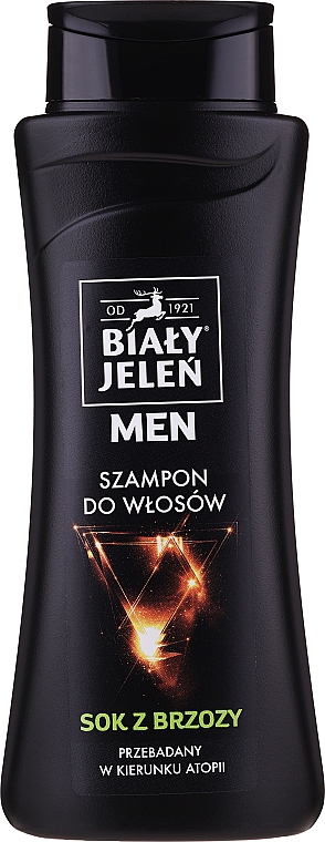Hipoalergiczny szampon tonizujący z sokiem z brzozy dla mężczyzn - Biały Jeleń For Men