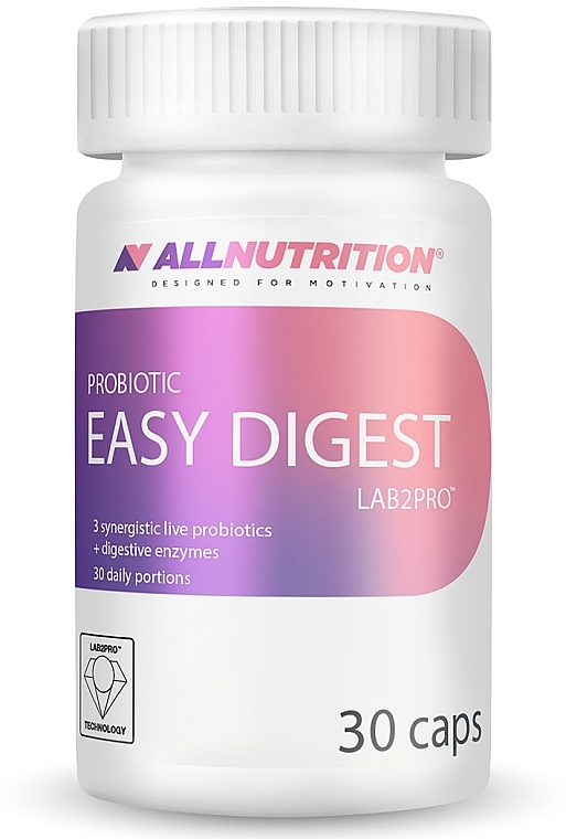 Probiotyczny suplement diety Easy Digest, w kapsułkach - Allnutrition Probiotic LAB2PRO — Zdjęcie N1