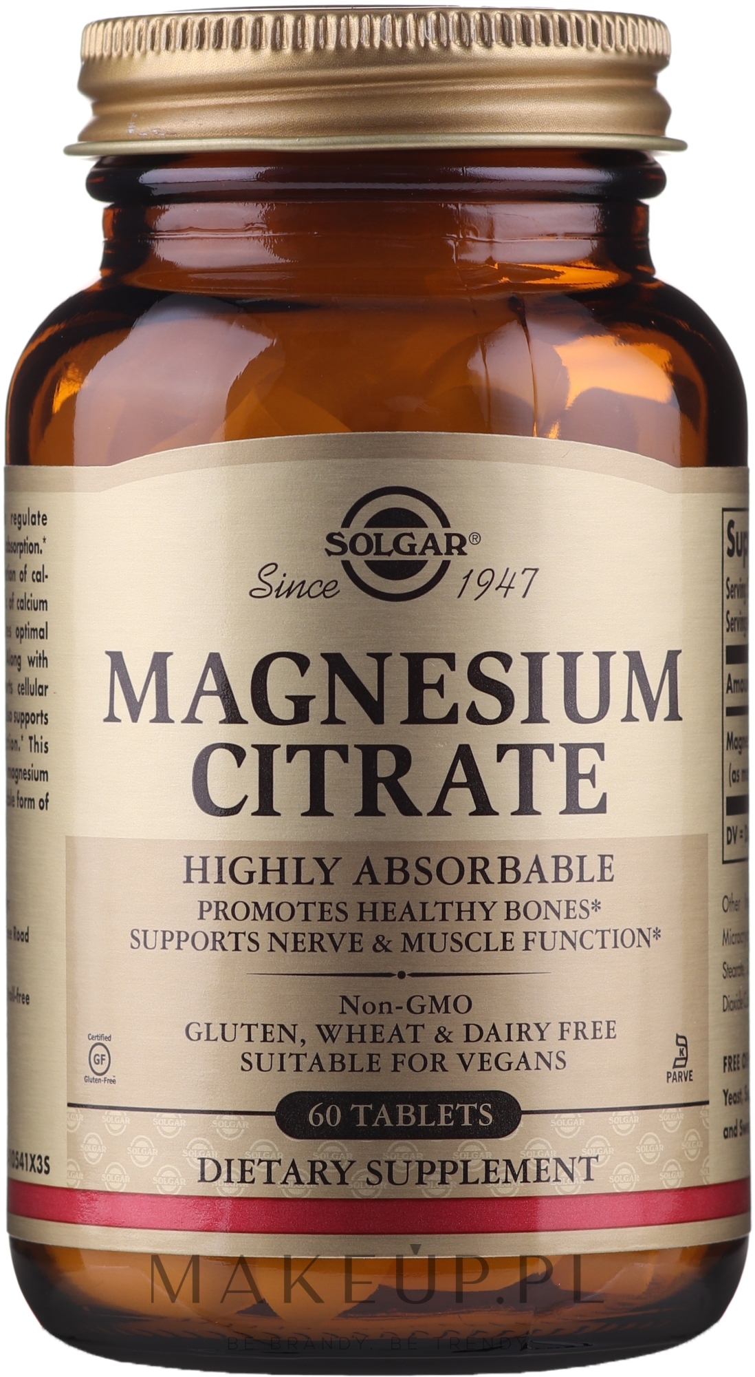 Suplement diety Cytrynian magnezu - Solgar Health & Beauty Magnesium Citrate — Zdjęcie 60 szt.