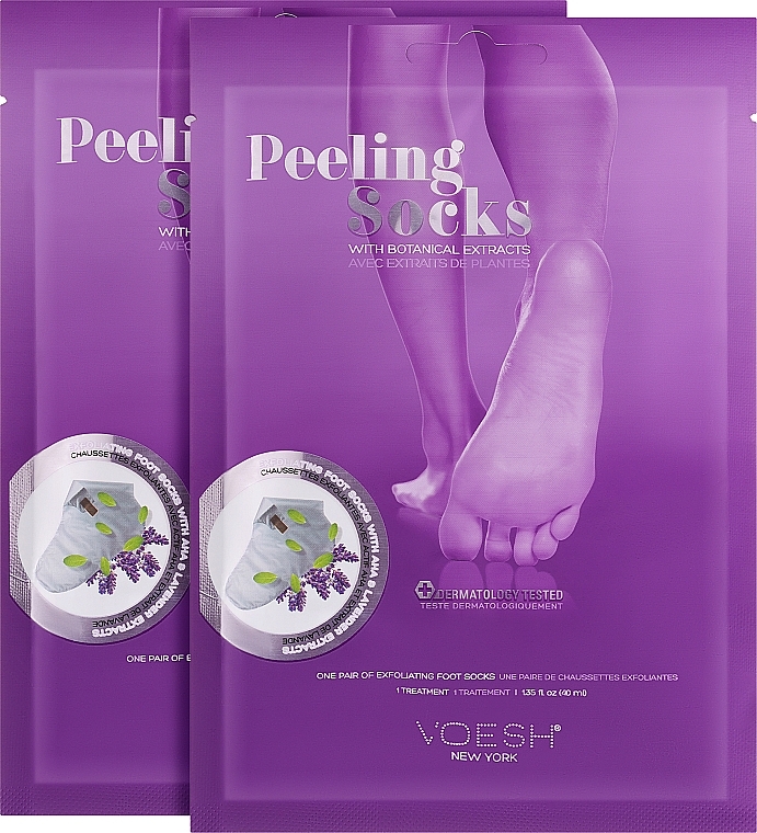 Peelingujące skarpety do stóp - Voesh Peeling Socks Duo — Zdjęcie N2