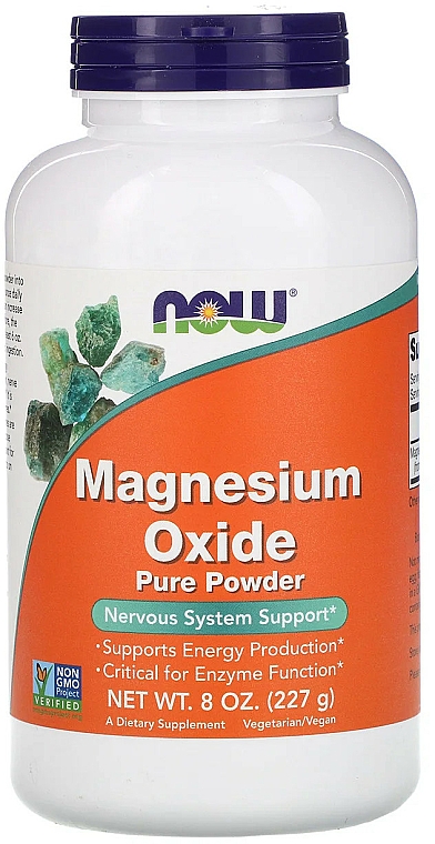 Minerały tlenek magnezu, w proszku - Now Foods Magnesium Oxide Pure Powder — Zdjęcie N1