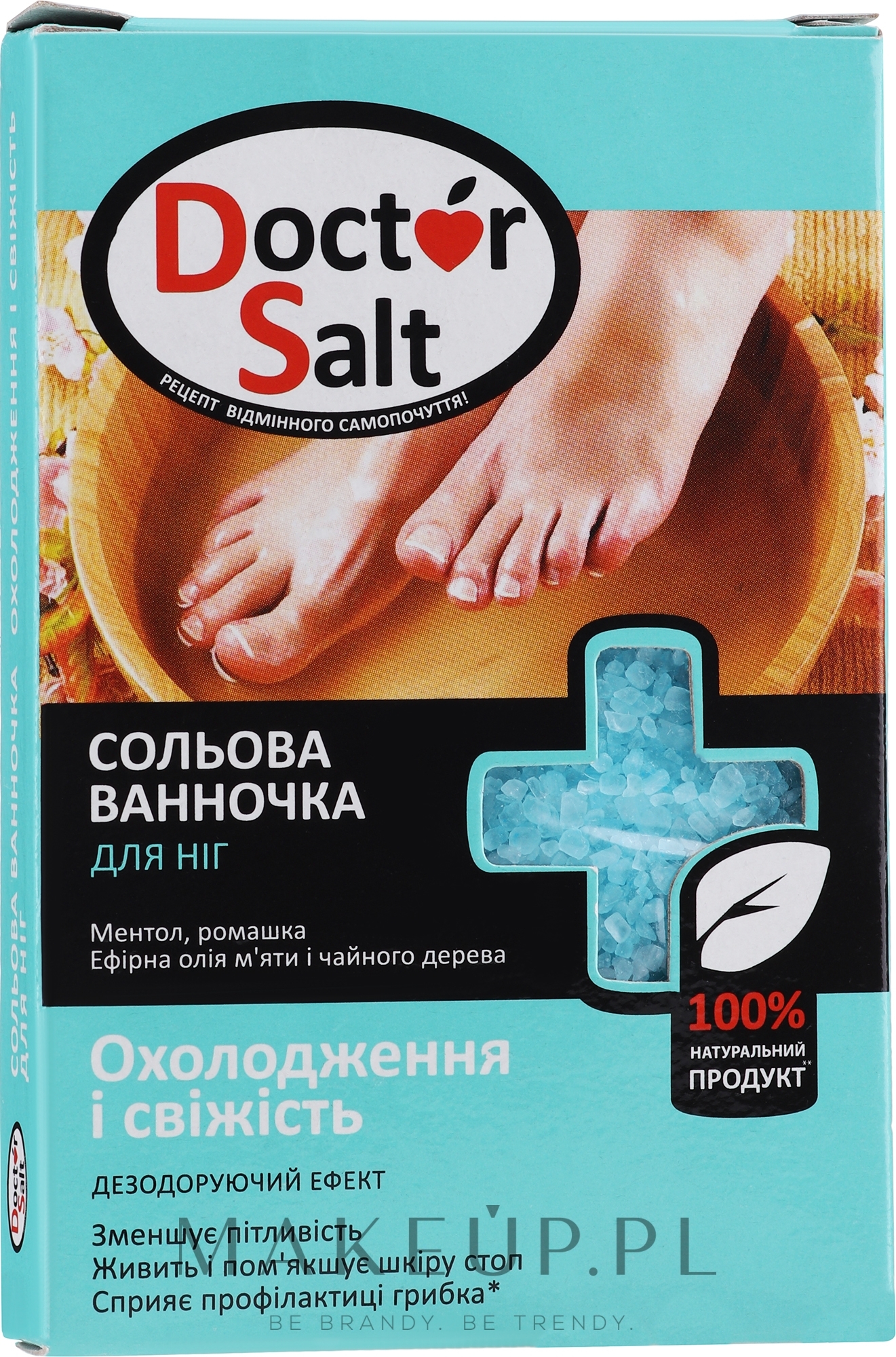 Solna kąpiel do stóp Dezodorująca z chłodzącym efektem - Doctor Salt — Zdjęcie 100 g