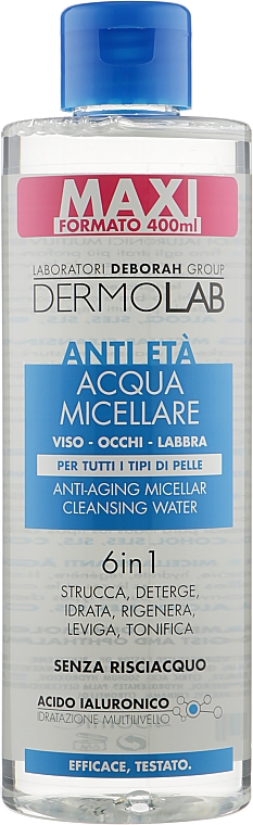 Przeciwstarzeniowa woda micelarna do twarzy - Deborah Dermolab Anti-Aging Water 6 In 1 — Zdjęcie N1