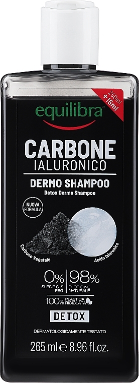 Szampon do włosów z węglem aktywnym - Equilibra Active Charcoal Detox Shampoo