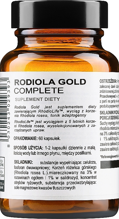 WYPRZEDAŻ Suplement diety Rodiola Gold - BiosLine Principium Rodiola Gold * — Zdjęcie N2