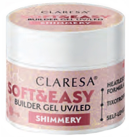 Żel do modelowania paznokci - Claresa Soft & Easy Builder Gel UV/LED Shimmery — Zdjęcie N1