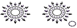 Kup Zestaw biżuterii kryształkowej na klatkę piersiową i pępek, czarny i fioletowy - Petits Joujoux Gloria Set Black-Purple