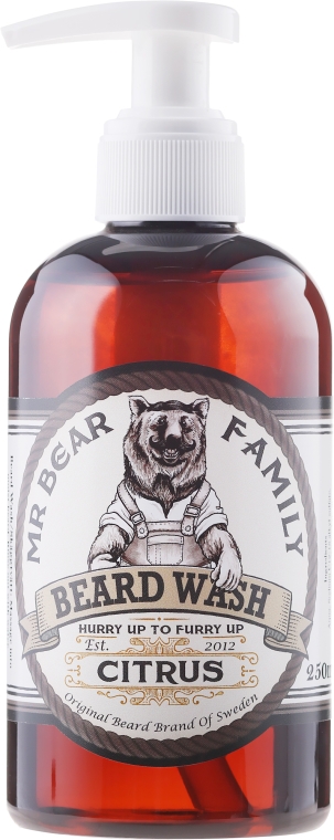 Łagodny szampon do brody Cytrusy - Mr Bear Family Beard Wash Citrus — Zdjęcie N1