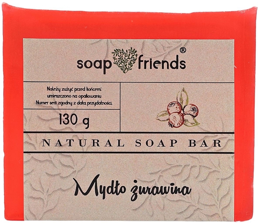 Glicerynowe mydło w kostce Żurawina - Soap&Friends Stor — Zdjęcie N1