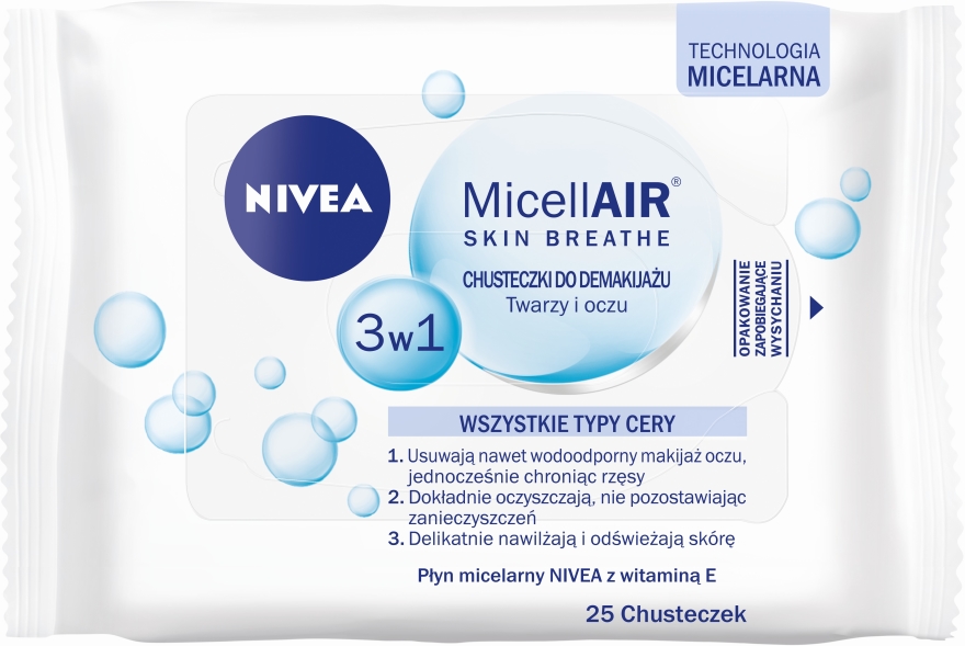 Chusteczki micelarne do demakijażu - NIVEA Aqua Effect — Zdjęcie N1
