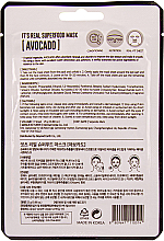 Odżywcza maseczka do twarzy z awokado - Dermal It's Real Superfood Avocado Facial Mask  — Zdjęcie N2