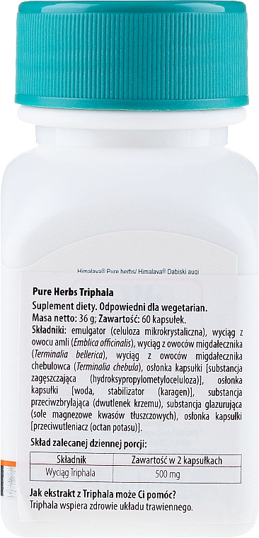 Suplement diety Triphala - Himalaya Herbals Triphala  — Zdjęcie N2