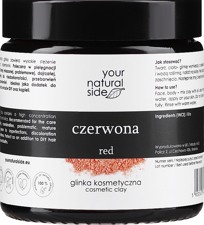 100% naturalna glinka czerwona - Your Natural Side Natural Clays Glinka — Zdjęcie N1