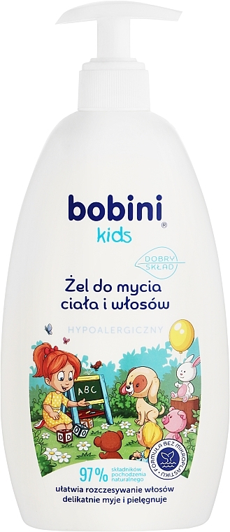 Żel do mycia włosów i ciała dla dzieci - Bobini Kids Body & Hair Wash Hypoallergenic — Zdjęcie N1