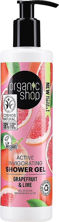 Aktywny żel pod prysznic Grejpfrutowy poncz - Organic Shop Organic Grapefruit and Lime Active Shower Gel