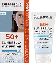 Ultralekki krem ​​ochronny SPF 50+ do skóry tłustej i mieszanej - Dermedic 50+ Sunbrella Ultra-light Fluid — Zdjęcie N2