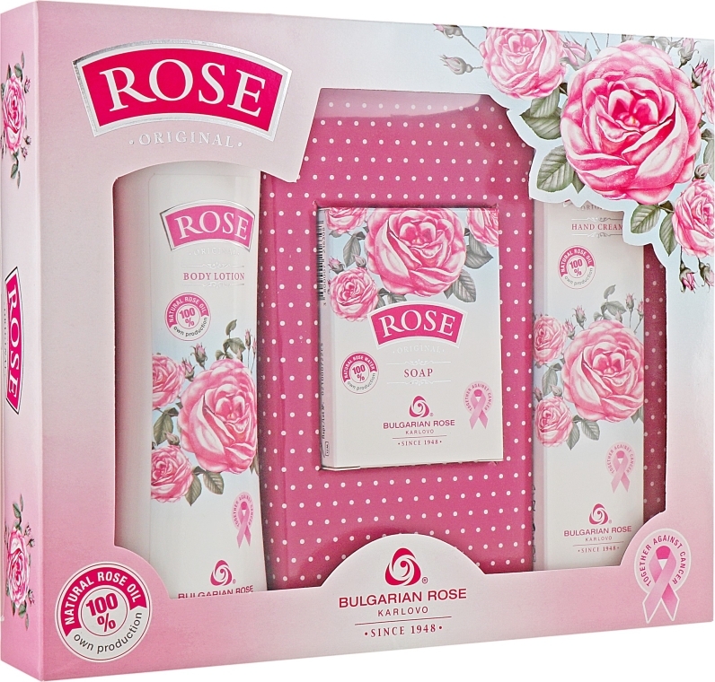 Zestaw podarunkowy dla kobiet Róża - Bulgarian Rose (b/lot 200 ml + soap 100 g + h/cr 50 ml) — Zdjęcie N1