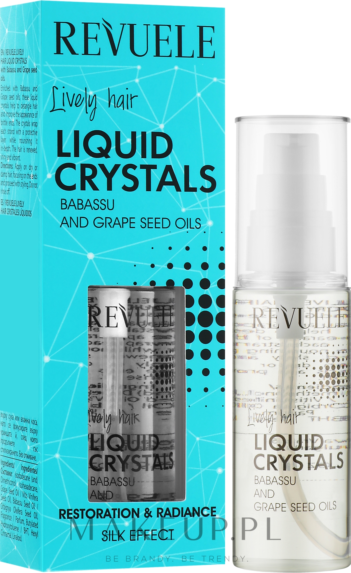 Regenerujące serum do włosów - Revuele Lively Hair Liquid Crystals With Babassu and Grape Seed Oils — Zdjęcie 50 ml