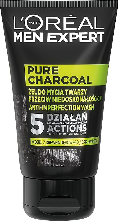 Żel do mycia twarzy przeciw niedoskonałościom dla mężczyzn - L'Oreal Paris Men Expert Pure Charcoal Anti-Perfection Wash — Zdjęcie N1