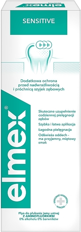 PRZECENA! Płyn do płukania jamy ustnej na nadwrażliwość bez alkoholu - Elmex Sensitive * — Zdjęcie N4