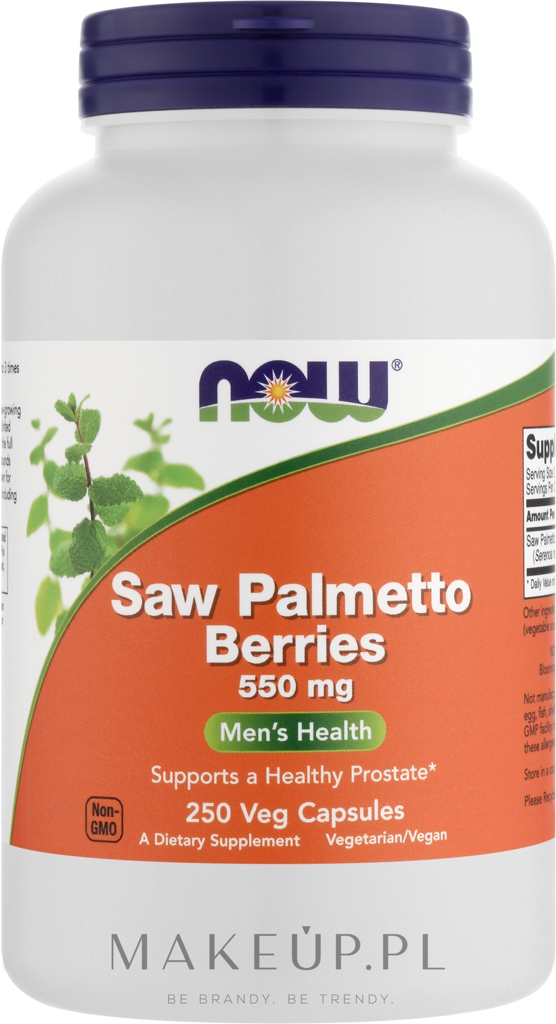 Suplement diety Saw Palmetto, 550 mg - Now Foods Saw Palmetto Berries — Zdjęcie 250 szt.