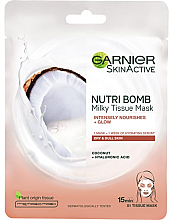 Kup Maska do twarzy na tkaninie Kokos i kwas hialuronowy - Garnier SkinActive Nutri Bomb Coconut and Hyaluronic Acid Tissue Mask