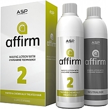 Zestaw do delikatnych i farbowanych włosów - Affinage Affirm Perm with Cysteamine Technology 2 (lot/2x210ml) — Zdjęcie N1