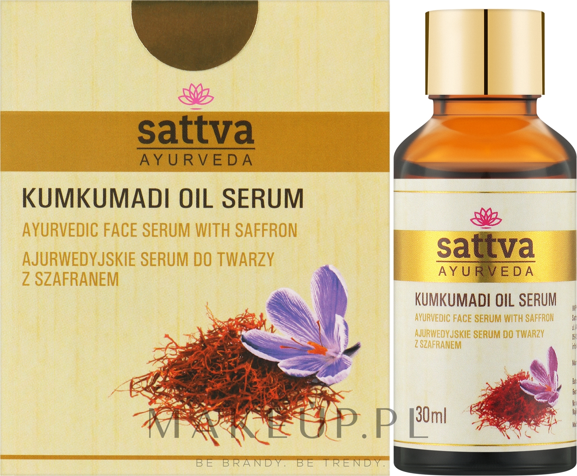 Ajurwedyjski olejek kumkumadi do twarzy - Sattva Kumkumadi Oil Serum — Zdjęcie 30 ml