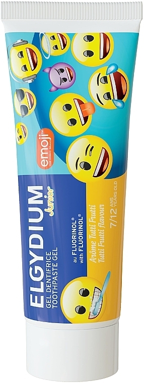 Pasta do zębów dla dzieci 7-12 lat, Tutti Frutti - Elgydium Emoji Junior Tutti Frutti — Zdjęcie N1