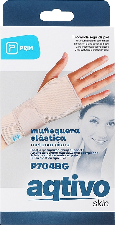 Elastyczna opaska na nadgarstek, rozmiar L - Prim Aqtivo Skin Metacarpal Elastic Wristband L — Zdjęcie N1