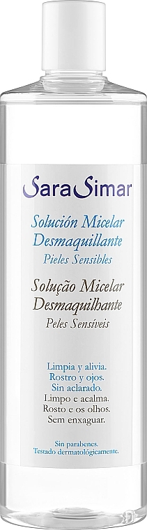 Woda micelarna - Sara Simar Micellar Solution Make-up Remover — Zdjęcie N1