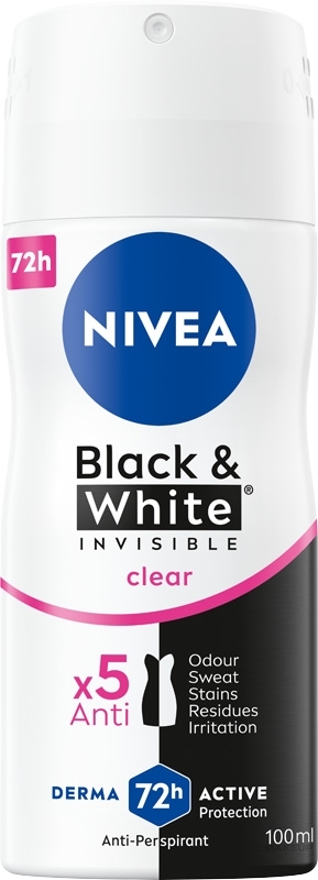 Antyperspirant w sprayu - NIVEA Black & White Invisible Clear — Zdjęcie 100 ml