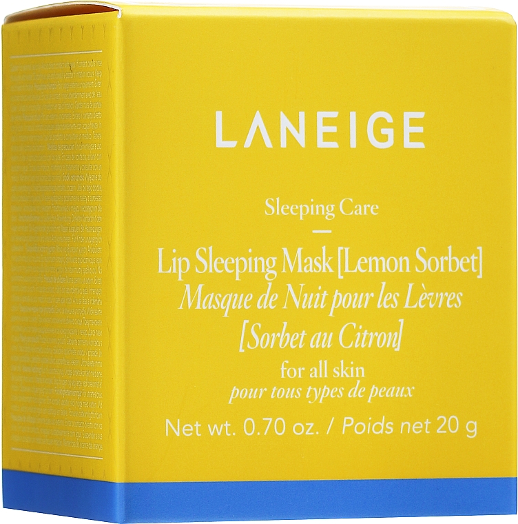 Intensywnie regenerująca maseczka do ust na noc - Laneige Lip Sleeping Mask Lemon Sorbet — Zdjęcie N2