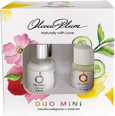 Zestaw - Olivia Plum Duo Mini Drip & Glow (face/serum/2x15ml) — Zdjęcie N1