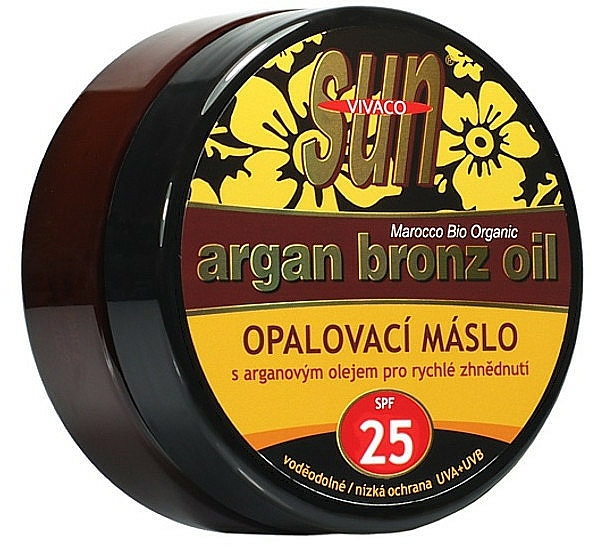 Brązujące masło do opalania olejem arganowym - Vivaco Sun Argan Bronze Oil Tanning Butter SPF 25 — Zdjęcie N1