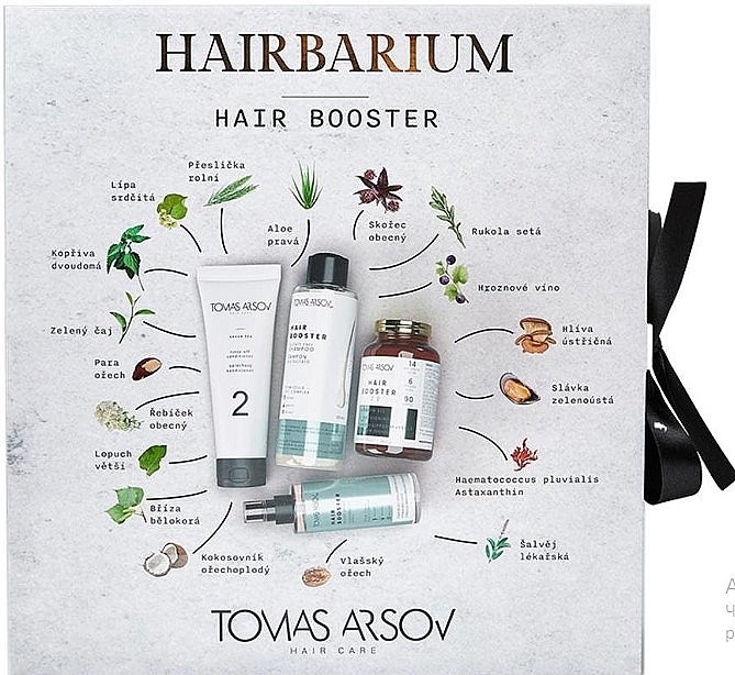 Zestaw - Tomas Arsov Hairbarium Hair Booster Set (shm/250 ml + h/cond/250 ml + h/spay/110 ml + h/booster/90 pcs) — Zdjęcie N2