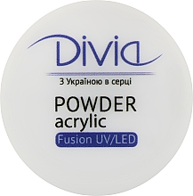 Proszek akrylowy do przedłużania paznokci, Di1814 - Divia Acrylic Powder Fusion UV/LED — Zdjęcie N1