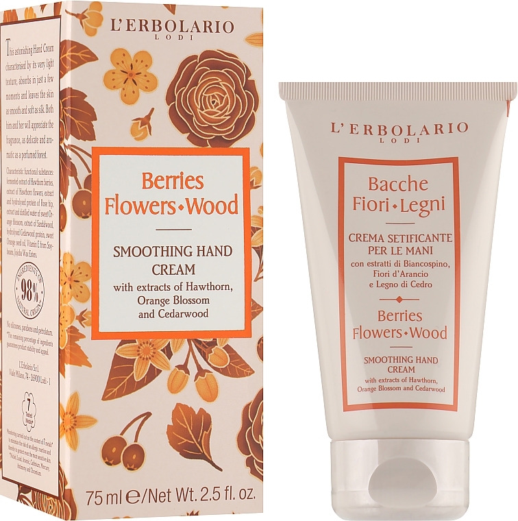 Wygładzający krem do rąk - L'Erbolario Berries Flower Wood Smoothing Hand Cream — Zdjęcie N1