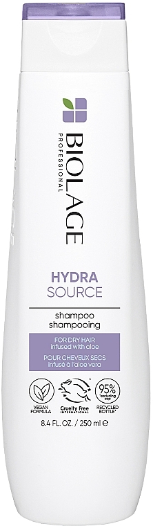 Nawilżający szampon do włosów suchych - Biolage Hydrasource Ultra Aloe Shampoo — Zdjęcie N1
