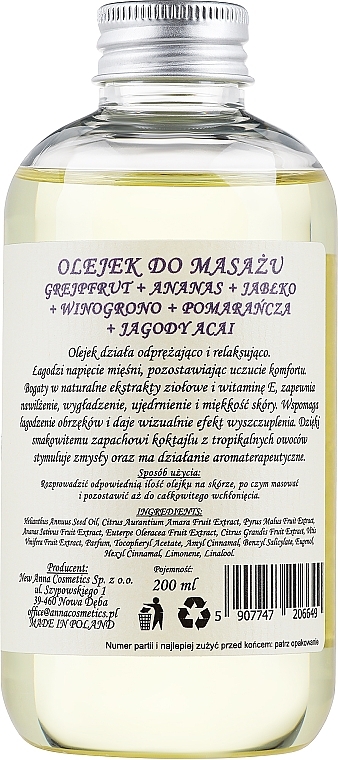 Olejek do masażu ciała Tropikalny koktajl - Fergio Bellaro Massage Oil — Zdjęcie N2
