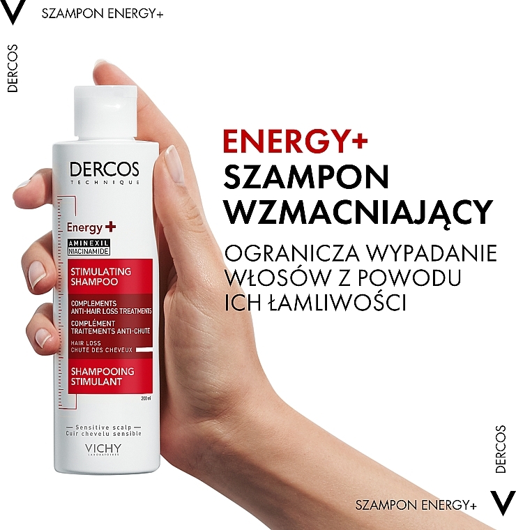 Wzmacniający szampon przeciw wypadaniu włosów Aminexil - Vichy Dercos Energising+ Shampoo — Zdjęcie N4