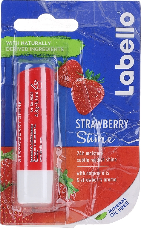 PRZECENA! Truskawkowy balsam do ust - Labello Lip Care Strawberry Shine Lip Balm * — Zdjęcie N1